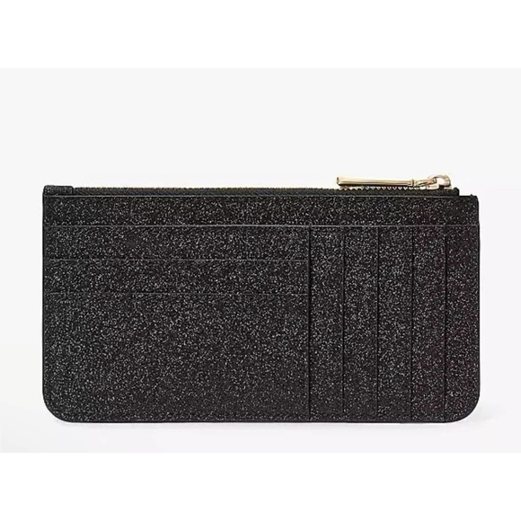 KATE SPADE BOXED LARGE SLIM CARDHOLDER IN BLACK GLITTER - Picture 2 of 5